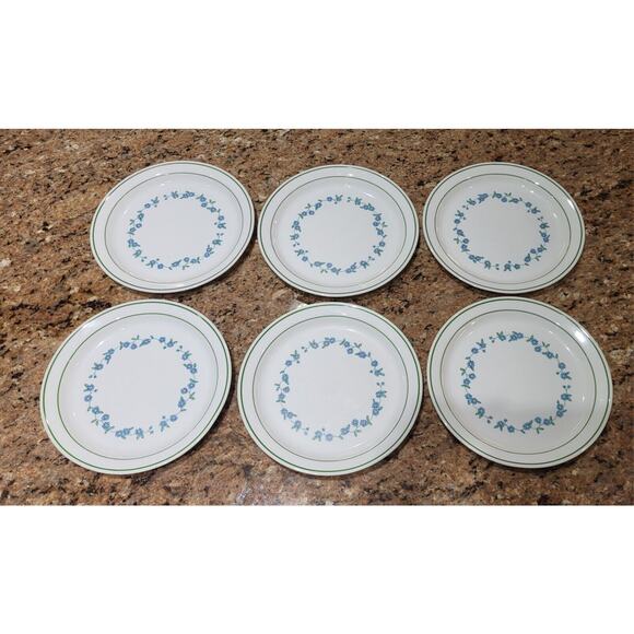 Vintage Corelle Original Forget Me Not Lunch / Salad Plates 8 5/8" (Set of 6) - Picture 3 of 12